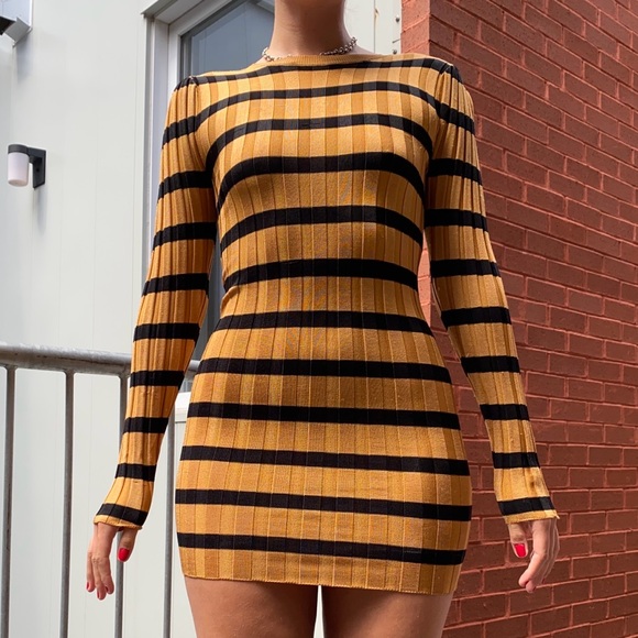 Zara Striped Long Sleeve Dress - Picture 1 of 4